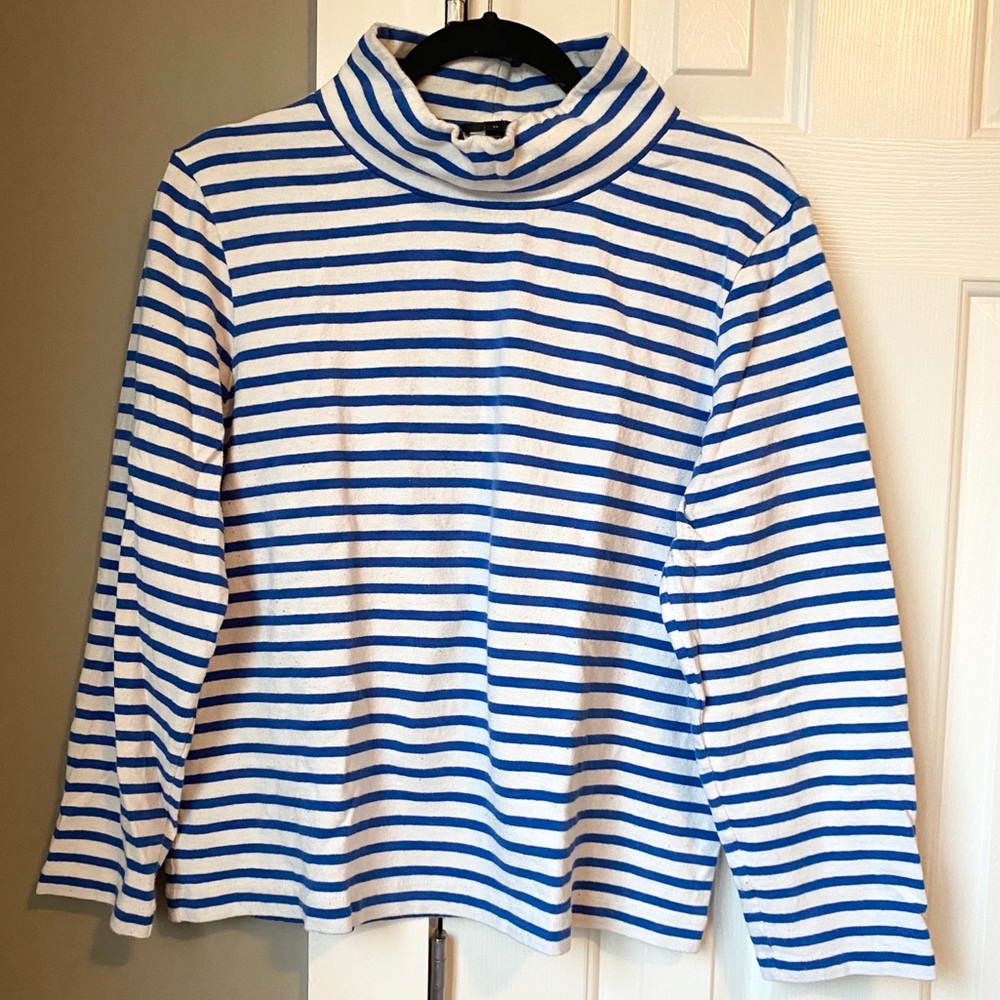 J CREW STRIPED MOCK NECK